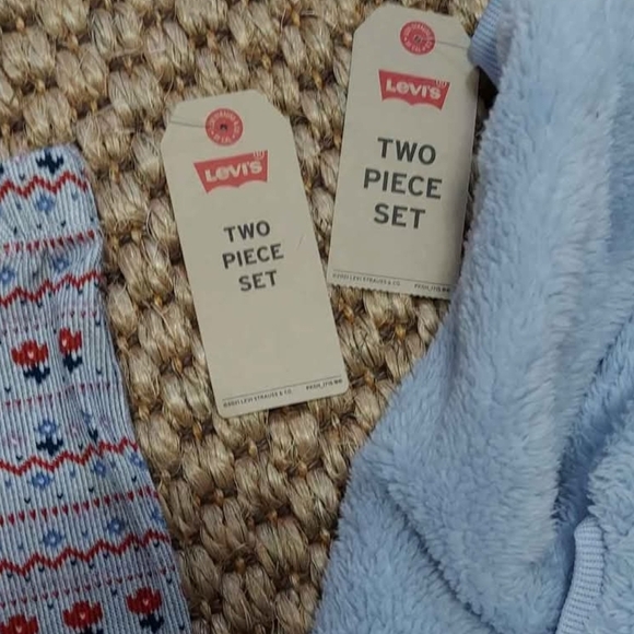 NWT Levi's Baby Blue Fleece Patterned Leggings Set ~24M - Picture 4 of 4